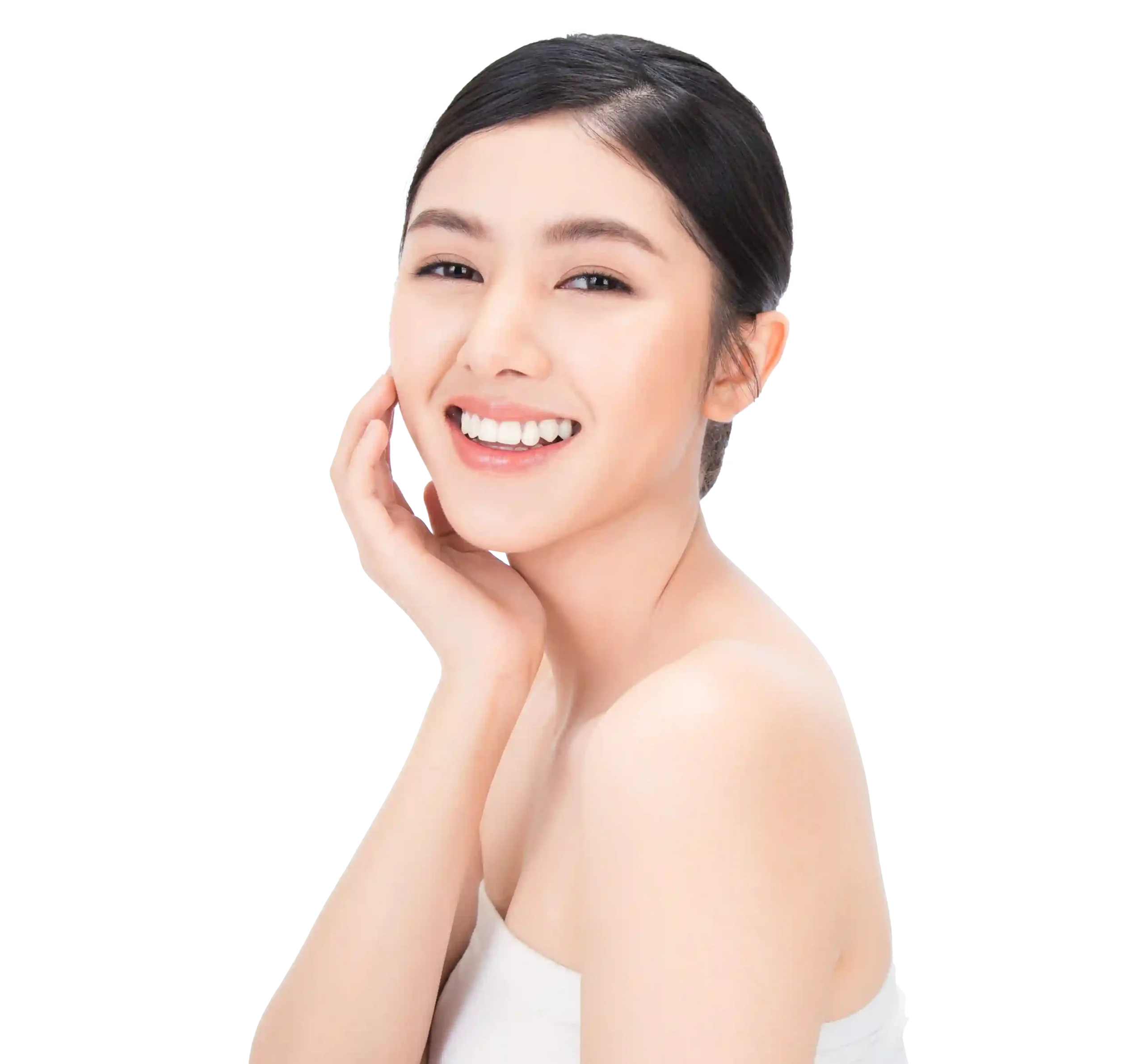 Woman after an Ultherapy treatment in Singapore.